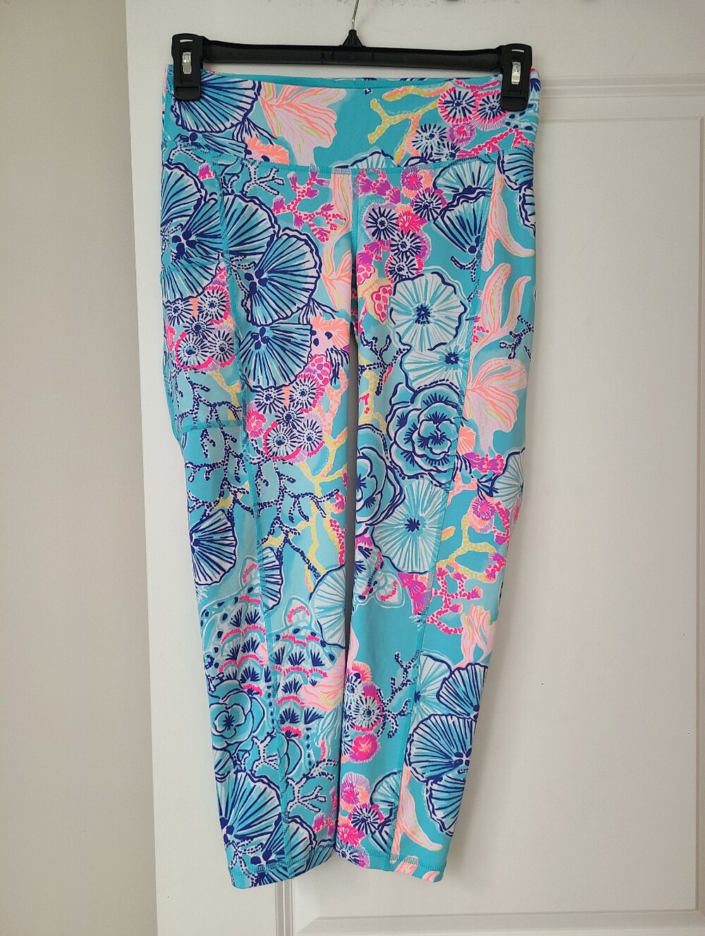 Lilly Pulitzer Luxletic Weekender Midi Leggings In Bali Blue Once Upon A Tide